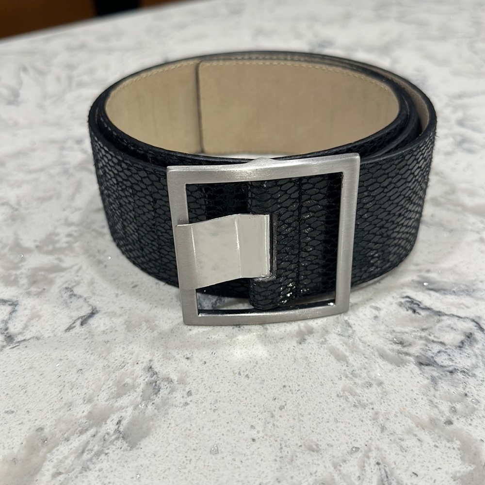 Black snake skin like belt